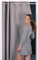 tinycurtains, Türvorhang mit Teleskopstange, einfache Montage in nur 1 Minute ohne Bohren (Türgardine hellgrau H210 x B150 cm + Stange weiß B70-120 cm)