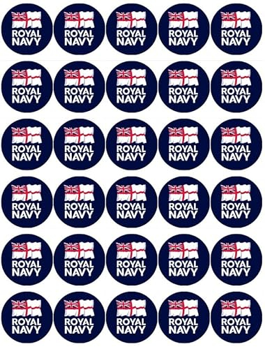 Royal Navy Flag Logo Cupcake Toppers Edible Wafer Paper Fairy Cake Toppers Birthday Cakes Decorations