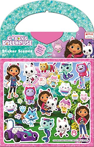 Paper Projects 01.70.29.016 Gabby's Puppenhaus Activity Set | Enthält 6 Szenen und rund 50 Aufkleber, 23,5 cm x 15 cm