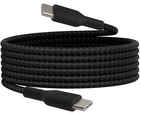 Belkin BoostCharge (6.6ft) Braided USB-C to USB-C Cable for iPhone, Galaxy, Pixel, iPad Pro & More - Black