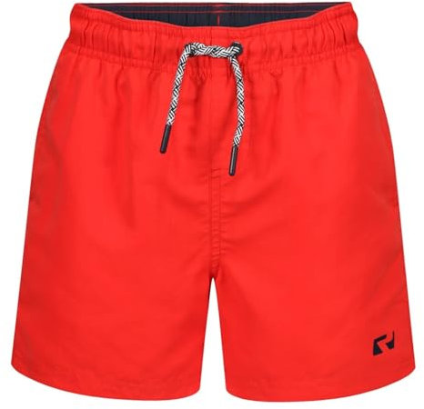 RIPT Boys Quick Dry Uv 50 Sun Protection Peach Finish Swimming Swim Shorts Trunks, Red, 11-12 Years UK