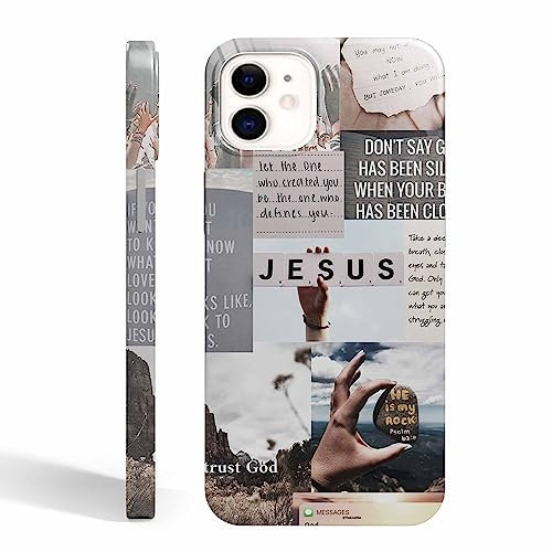 AOSSXIN Jesus Quotes Case for iPhone 11,Christian Bible Verse Collage Case for Men Women,Smooth Tough PC Full Cover Case for iPhone 11