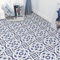 Elffloor Peel and Stick Floor Tiles, Vinyl Flooring Self Adhesive Floor Tile, Waterproof Stick on Bathroom Kitchen, Blue PVC Material 30X30cm 10pcs