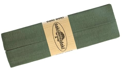 Schrägband Jersey 3m Breite 20mm Oaki Doki Tricot de Luxe Einfassband elastisch über 80 Farben, Farbe:schattengrün