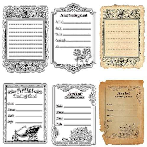 craspire ATC-Rahmen, Transparenter Gummistempel, Vintage-Künstler-Handelsblumen, Transparente Silikon-Siegel, Stempel Für Journaling, Kartenherstellung, DIY, Scrapbooking, Handgefertigtes Fotoalbum