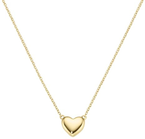 Luigi Merano Collier Mit Einem Kleinen Herz, Bombiert, Gold 375 Gold, 45 Cm 375 Gelbgold