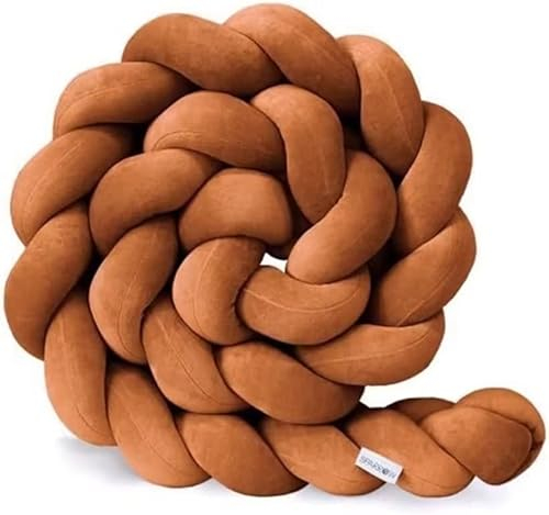 Evimstil Seitenschläferkissen Bettschlange Body Pillow Baumwolle - Kopfkissen lang Bettrolle Schlafkissen Nackenrolle Kissen, Braun, 150cm