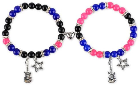 NQEUEPN Armbänder für Paare, Magnetisches Paar-Armband Liebes-Matching-Armband Fernbeziehung Beziehung Schmuckgeschenke für Frauen Teenager Mädchen Freundschaft Gf Bf Bff Beste Freundin