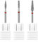 ANRUI Fresas Torno para Uñas, 3 Piezas Brocas Torno Uñas Diamante con Ranuras en Espiral, 3/32 Pulgadas Brocas para Uñas para Preparación de Uñas, Eliminación de Cutículas y Piel Muerta, Fino