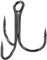 PATIKIL 2# Fishing Treble Hooks, 10Pcs 3X Strong Treble Fish Hook High Carbon Steel Fishing Hooks Round Bend Barbed for Freshwater Saltwater, Black