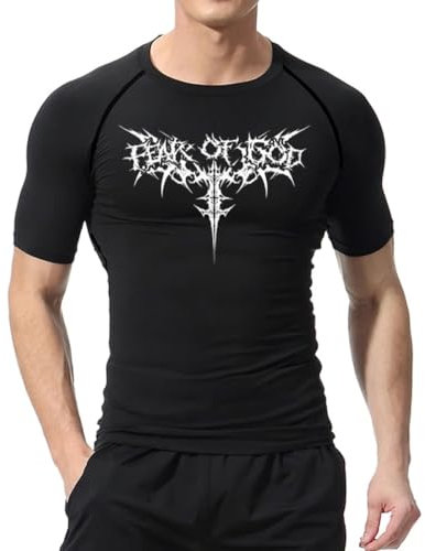 IFIKK Camisa De Compresión para Hombre Anime Print Gym Sport Camisetas De Gimnasio De Secado Rápido Fitness Camisetas Interiores Deportivas Elasticidad Tops Camiseta Verano Hombre (01GYM,L)