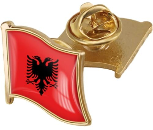 Albanien-flagge-brosche, Anstecknadel, Albanische Flagge, Metall-anstecknadel, Patriotische Souvenir-anstecknadel Für Hut, Kleidung, Rucksack