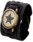 Herren Armband Uhren Wide Rock Manschette Retro Herren Big Punk Cool Style Uhrenarmband Herrenuhr Kinder Armbanduhr Schmal (Black, One Size)