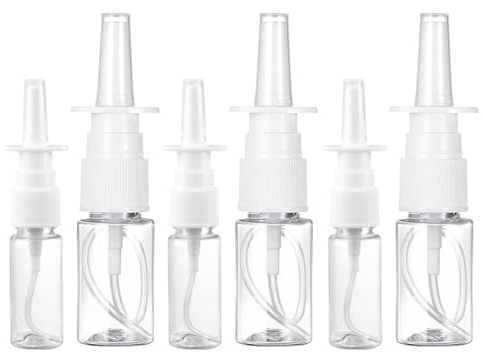 Healeved 10ML Small Spray Bottle with Lid - Set of 10 Nasals Spray Bottles, Refillable Transparent Fine Mist Empty Nose Mist Sprayer for Home Outdoor - Travel Spray Bottle