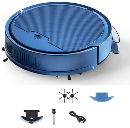 Begchy Robot de barrido inteligente para el hogar, mini barredora y aspiradora, aspiradora inalámbrica, robots de barrido (azul)
