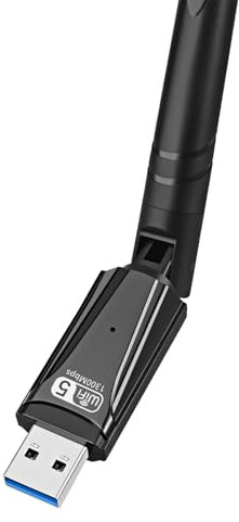 Wifi Dongle AC1300 Mbps High Gain Dual Band 2.4&5GHz Internet Dongle Ultra Speed USB Wireless Wifi Adapter for PC/Desktop/Tablet/Laptop, Supports Windows11/10/8/7/XP/Vista,Linux,Mac OS
