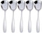 Stainless Steel Spoons 5Pcs Square Head Spoons Thick Heavy Soup Spoons Large Handle Ice Cream Dessert Spoons Silver Minimalist Spoons, 6.69x1.73