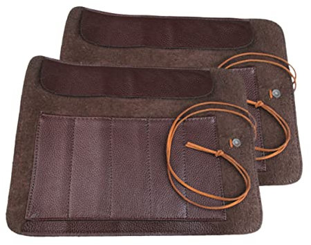 RORPOIR 2stücke Schnitzmesser Leder Rolltasche Aufbewahrungstasche Organizer Für Schnitzereien Mit Multi-taschen-design Platzsparend Tragbar Für Handwerker