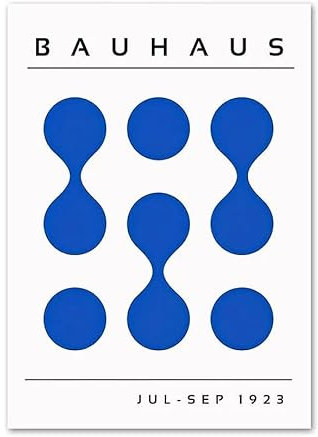 Mid Century Abstrakt Blau Bauhaus Leinwand Gemälde Geometrie Wand Kunst Poster Und Drucke Für Wohnzimmer Wohnkultur A2 60X90Cm Kein Rahmen
