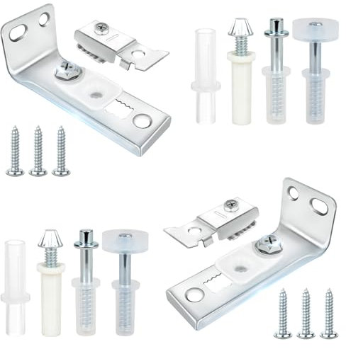 Bifold Door Hardware Repair Kit - 2 Pack. with Parts for Bifold, Sliding, Closet, Pocket, Barn Doors. Top & Bottom Brackets, 3/8 Pivot, 7/8 - 1 Guide Wheels. Fits Common Track Systems.