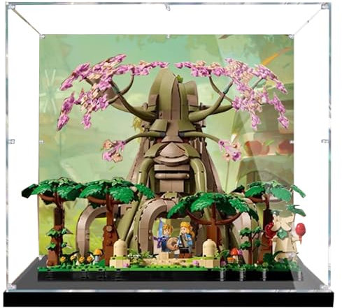 Acrylic Display Case for Lego 77092 Legend of Zelda Deku Tree Building Set,Clear Display Case, Dust-Proof Display Case Compatible with Lego 77092(Only Display Case) (Background)
