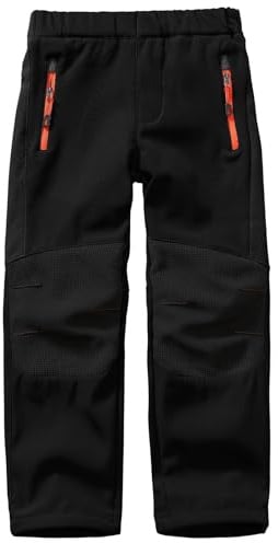 yeyity Kinder Softshellhose Skihose Cargohose Wasserdicht Thermohose | Atmungsaktiv Gefüttert Jungen Mädchen Schneehose Winter Outdoorhose Wanderhose Elastischem Bund matschhose Wintersportarten