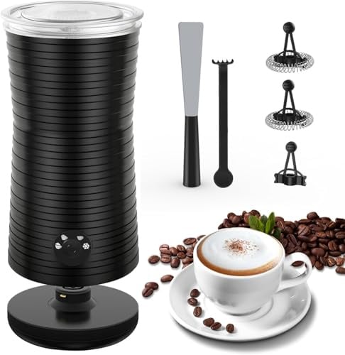 Morpilot Mousseur à Lait Électrique 4 en 1 Antiadhésif Auto-off Silencieux | Mousse Chaude/Froide, Chauffe-lait, 240ml 400W pour Cappuccino Macchiato Latte