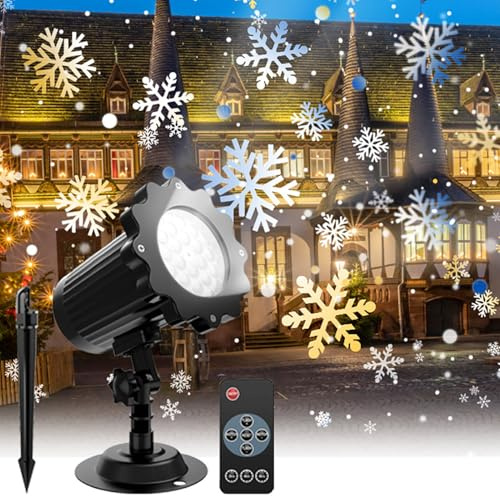 Schneefall Projektor Beleuchtung,360 Grad Rotation Weihnachtslicht Projektor | Beleuchtung Für Winter Außenbereich Innenbereich Garten Und Hochzeit