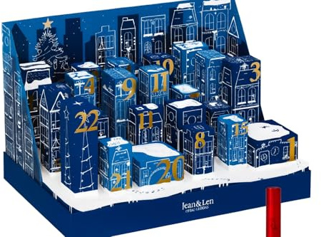 Jean&Len Adventskalender – 24 exklusive Überraschungen für Genießer | Düfte, Pflege & mehr – Inkl. Glanzelle Lippenbalsam