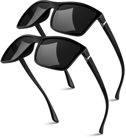 GQUEEN Sonnenbrille Herren Damen Polarisierte Retro Fahren Angeln | Leicht, Verdrehfreies Design, Angeln, Autofahren, Reisen, Laufen, Golfen