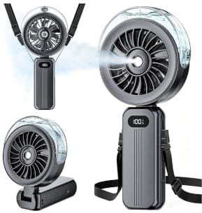 Ventilatore Portatile con Nebulizzatore - Mini Ventilatore USB Ricaricabile