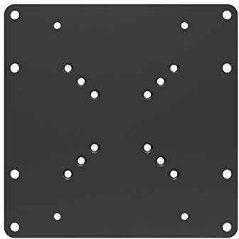 PureMounts Adapt-A Plaque Adaptateur VESA Universel pour l'Élargissement des Distances VESA, agrandit de VESA 50x50 jusqu'à 200x200, Max. 30kg, Noir