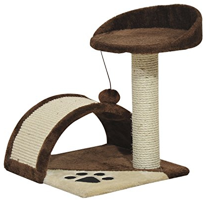 Pawhut Albero Tiragraffi per Gatto, Marrone, 36x36x44cm