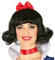 R&F srl Perücke Schneewittchen mit roter Schleife, Polyester, WIG, Perücke, 1981438031, Einheitsgröße