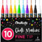 Chalkola Kreidestifte für Tafel Abwaschbar, 10 Kreidestifte Neon 3mm Umkehrbare Spitze - Kreide Stift für Fenster, Tafel, Whiteboard & als Glasstift - Chalk markers für Erwachsene & Kinder