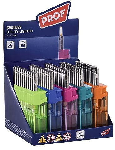 Prof 1 Briquet Colore Rechargeable Mini Allume GAZ 11 CM
