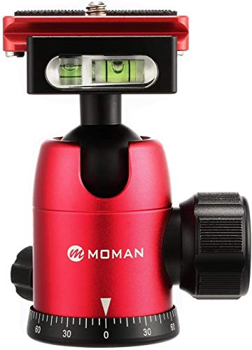 Moman Testa a Sfera Panoramica 360° con Piastra a Sgancio Rapido 1/4 Capacità 10 kg per Treppiedi e Fotocamere DSLR Canon Nikon Sony
