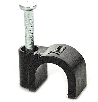 BG Electrical Round Cable Clips, Pack of 50, Black, 7 mm