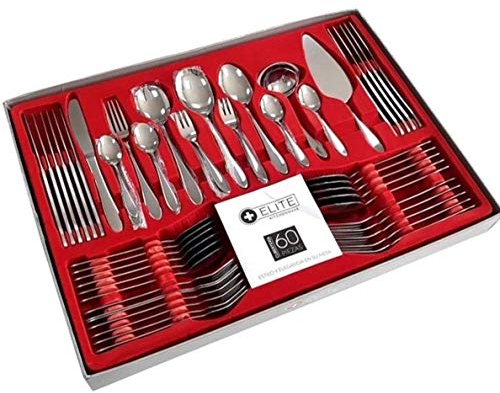 Set de cubiertos 60 Pzas cubertería en acero inoxidable tenedor cuchillo cuchara