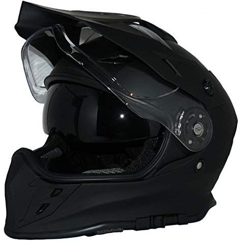 protectWEAR Crosshelm Endurohelm Motorradhelm mit integrierter Sonnenblende und Visier V331-SM-M