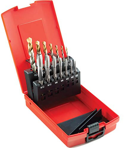 Dormer L114303 Serie L114 HSS DIN Gewindebohrer-Set, hell, E297+A002, 14-teilig