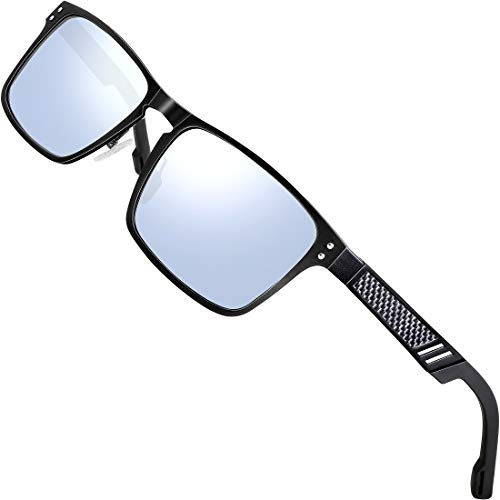 ATTCL Polarisierte Fahren Sonnenbrille Herren Al-Mg Metall Rahme Ultra Leicht 6500 Silver UV400 CAT 3 CE