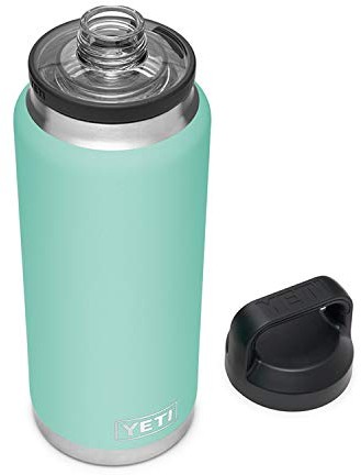 YETI Rambler Bouteille isotherme en acier inoxydable avec bouchon Chug – 1,1 l – Vert écume de mer