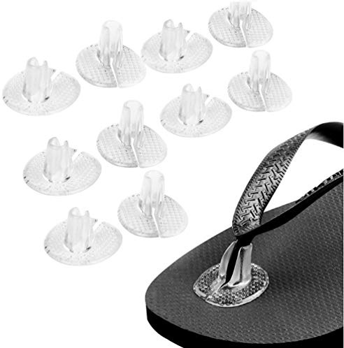 5Pairs Non-Slip Clear Silicone Thong Sandal Toe Protectors with Grain Surface Toe Cushions Gel Toe Separators Toe Guards Cushions Sandal Flip-Flop Toe Protectors