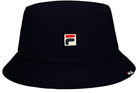FILA Unisex Heritage F-Box Patch with Pocket Bucket Hat (Black)