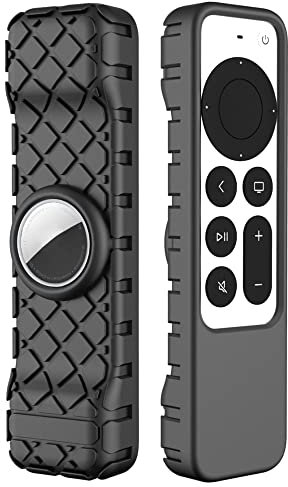 Für Apple TV-Fernbedienung für Siri 2nd Generation Fernbedienungsgehäuse, Schutzhülle Ersetzt für Apple TV Remote Case Strapazierfähige Silikonkautschukabdeckung für Apple Siri Remote (Black)