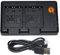 DSTE NP-B/F USB Dual akkuladegert Kompatibel mit Sony NP-BG1,NP-FG1,NP-BD1,NP-FD1,NP-FT1,NP-FE1,NP-FR1 Batterie ALS BC-TRX BCTRX(Versorgung liber Micro-USB zu USB-A 2.0-Ladekabel)