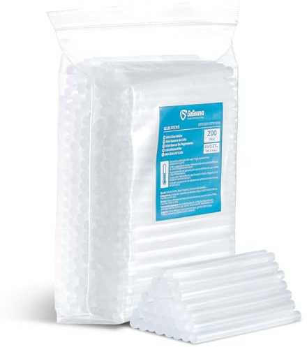 GoGonova Mini Glue Gun Sticks, 200 Pack Clear Hot Melt Adhesive Sticks