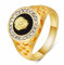 MAGIIE Schmuck Herren Ring aus Edelstahl,Zirkon Ring Herren Gold Runden Siegelringe (Gold, 62)