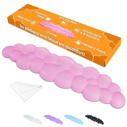 Keyboard Cloud Handballenauflage | Wasserdichte Leder-Handgelenkauflage für Tastatur | Rutschfeste Unterseite zur Entlastung von Handgelenk & Arm während PC-Gaming, Büroarbeit und Laptopgebrauch -